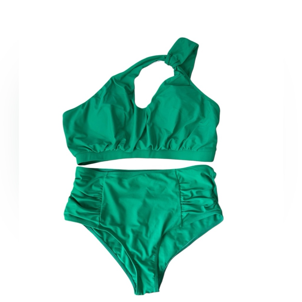 Green One-Shoulder Bikini Set